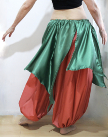 Puntenrokje DONKER GROEN satijn - one size fits S, M, L