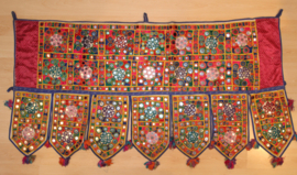 Gujarati Banjara vintage wandkleed deur- raam omlijsting decoratie India, Toran - Gujarati vintage door topper