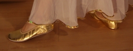 Bellydance slippers shoes GOLD, leather sole - Souliers pour la danse orientale DORÉS