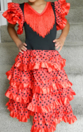 Spaanse Flamenco jurk voor meisjes ROOD - prinsessenjurk