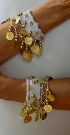 Muntjes armband WIT GOUD - Small Medium