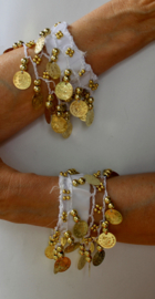 Small Medium - Coin bracelet WHITE GOLD - Bracelet sequins BLANC DORÉE