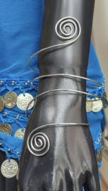 one size adaptable - Snake bracelet, goddess bracelet, spiral bracelet, curly bracelet, silver colored