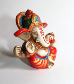Ganesha Hindoe godheid beeldje multicolor IVOOR kleur - 7,5 cm hoog