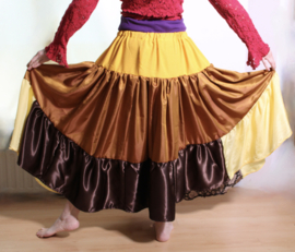 Strokenrok nr2 Tribal Fusion stijl SAFFRAANGEEL, GEEL, KOPERKLEUR, BRUIN - M Medium, L Large, XL Extra Large, XXL , XXXL 3XL