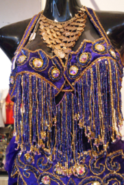 7-piece Crystal collection bellydance costume PURPLE, GOLD, Rhinestones
