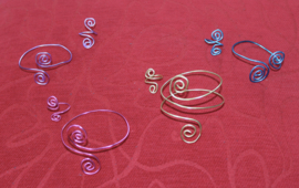 one size adaptable - Curly bracelet PINK - Bracelet serpenté ROSE aux tournures