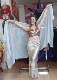 Rechthoekige soepele sluier van ragfijn chiffon ZEER LICHT ZILVER GRIJS - 256 cm x 108 cm
