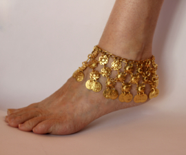 Posh GOLDEN coins anklet XL / head jewel