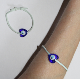 Bracelet LIGHT BLUE Lucky Eye Nazar Boncuk - Bracelet Nazar boncugu coeur bleu Fille ET Dame