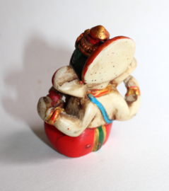 Ganesha Hindoe godheid beeldje multicolor IVOOR kleur - 7,5 cm hoog