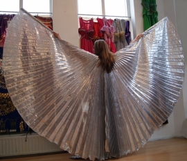 Wings of Isis pleated organza, plain SILVER color, lamé - Ailes d'Isis opaques ARGENTÉES