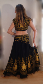 BELLYWOOD - BOLLYWOOD 5-piece Indian Gypsy Costume embroidered BLACK