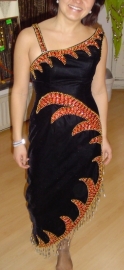 34 Petite - oriental party dress Baladi dress asymmetrical VERY DARK PURPLE (BLACK) RED GOLD - Robe soirée asymmétrique en velours MAUVE TRÈS FONCÉ, presque NOIR,