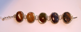 size adaptable - Bracelet with 5 different (artificial) stones