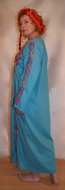 Originele Bedoeïnen jurk met kruissteek uit Egypte TURQUOISE BLAUW - Badou Thobe - Authentic Bedouin Thobe Egypt TURQUOISE BLUE dress