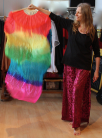 1 Fanveil Rainbow colors - 1 Éventail pour la danse orientale couleurs arc en ciel