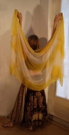 Striped Veil transparent YELLOW, BEIGE and OFF WHITE