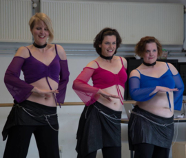 Crop top PURPLE - Top manches voilées de danse orientale VIOLET