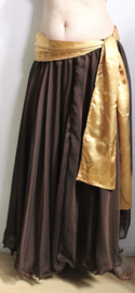 Long GOLDEN satin shawl - 205 cm x 19 cm