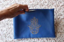 24 cm x 17 cm - Purse / Pouche hand of Fatima BLUE - Étui BLEU main de Fathma