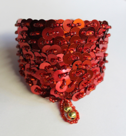 19 cm wrist circle - Fully sequinned bracelet RED