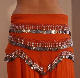 G50 - Chiffon coinbelt ORANGE SILVER G50