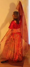 BURGUNDY / DARK RED organza veil rectangle transparent