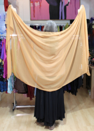 CARAMEL kleurige, rechthoekige chiffon sluier - 240 cm x 110 cm
