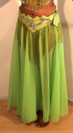 1 split skirt LIGHT GREEN + half circle veil chiffon