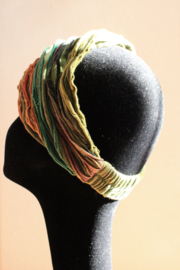 Bohemian hippie chic haarband / hoofdband / bandana in tinten GROEN en ORANJE