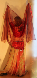 BURGUNDY / DARK RED organza veil rectangle transparent