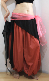 Lightweight, BLACK, semi transparent, asymmetrical organza pointed skirt - one size fits S, M, L, XL