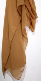 CARAMEL kleurige, rechthoekige chiffon sluier - 240 cm x 110 cm