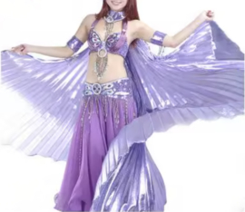 Wings of Isis LILAC, LIGHT PURPLE glow pleated organza + sticks  - Ailes d'Isis opaques MAUVE CLAIR, LILAS