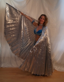 Wings of Isis pleated organza, plain SILVER color, lamé - Ailes d'Isis opaques ARGENTÉES