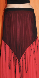 Triangular shawl with fringe BLACK
