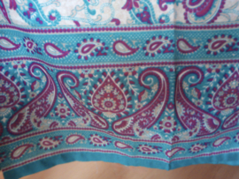 one size - TURQUOISE BLUE hijab Galabyya, oriental overdress, BLUE band rimmed - Robe orientale, djellebia / sfifa BLEUE