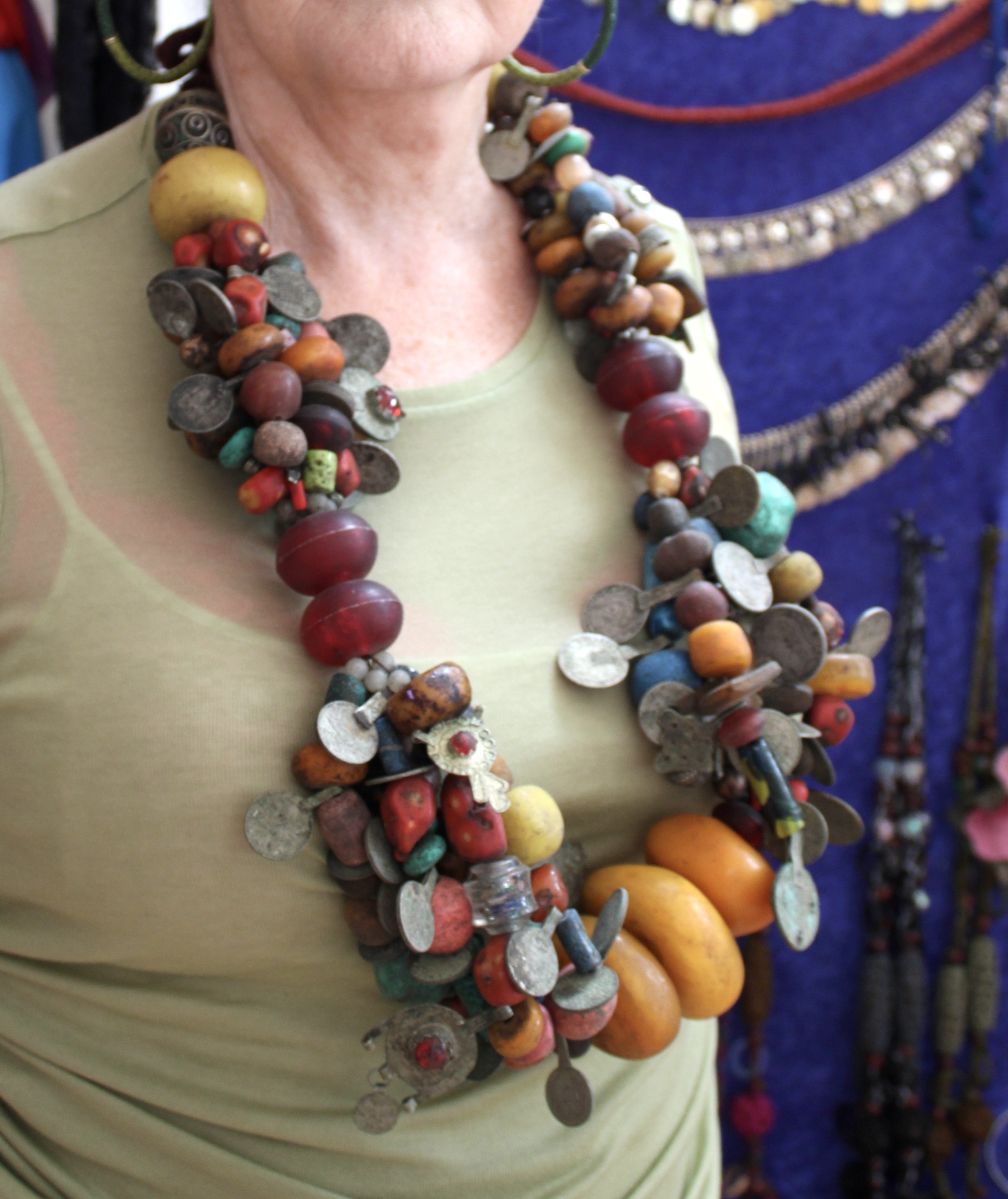 Collection of  tribal jewellery, authentic and unique Berber necklaces
