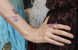 one size adaptable - Curly bracelet VIOLET - Bracelet serpenté VIOLET