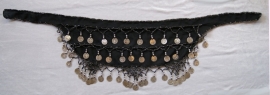 BLACK SILVER Mini Bellydance hipbelt, coinbelt for toddlers - Foulard sequins danse orientale bébé