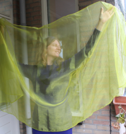 180 cm x 110 cm - OLIVE GREEN organza veil halfcircle transparant