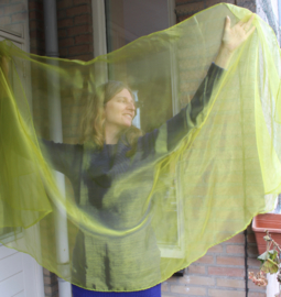 250 cm x 117 cm - OLIVE GREEN organza veil halfcircle transparent - Voile de danse orientale transparant VERT CLAIRE