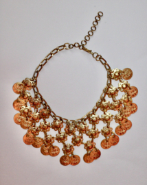 Posh GOLDEN coins anklet XL / head jewel