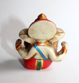 Ganesha Hindoe godheid beeldje multicolor IVOOR kleur - 7,5 cm hoog