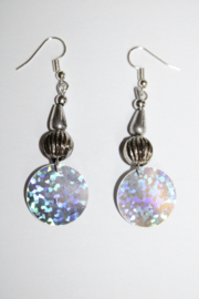 ​Lightweight SILVER colored earrings with mirror coins