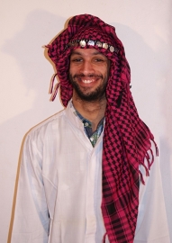 Keffiyeh - Palestinian shawl FUCHSIA, PURPLE or TURQUOISE with BLACK, Chafiyeh