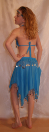 3-piece FUCHSIA BRIGHT PINK Bellydance costume for girls 2 - 5 years old : skirt + top + headband - Costume 3-pièce pour la danse orientale pour filles de 2-5 ans