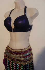 80-85  B/C/D - DEEP PURPLE Dina Bra, minimalistic glitter decoration, stretch back