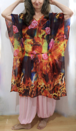 Kneelong oriental Kaftan, tunic, Galabyya, thobe long, loose, Bohemian dress, V-neck - one size, fits all M, L, XL, XXL